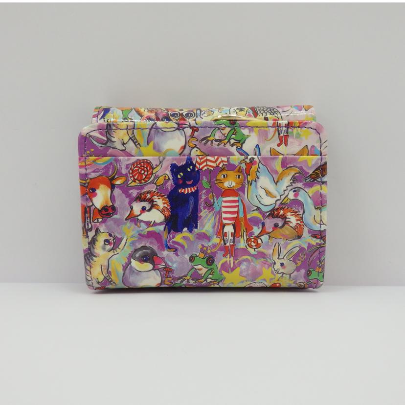 tsumori chiato ツモリチサト/エナメル×レザー三つ折り財布 森のどうぶつたち/57721-06//SAランク/77