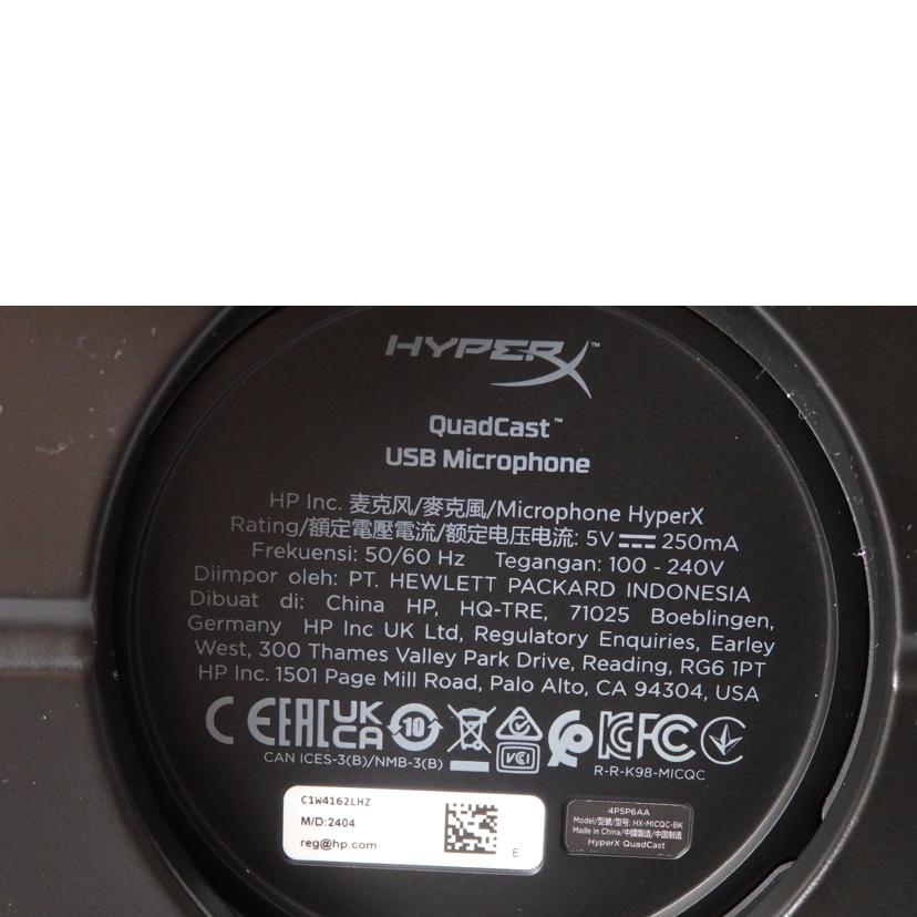 HyperX ハイパーエックス/ゲーミングマイク/HX-MICQC-BK//C1W4162LHZ/ABランク/76