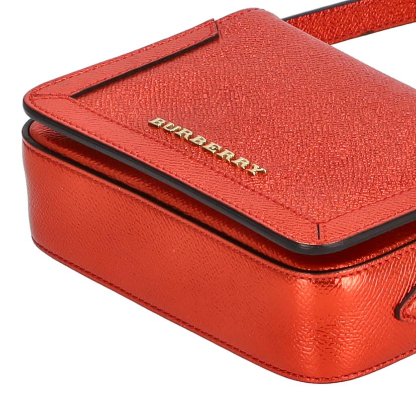 BURBERRY バーバリー/バーバリー メタリックミニショルダー/レッド//Aランク/75