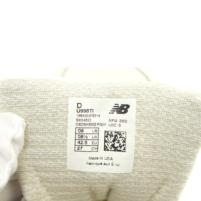 NB ニューバランス/998/ホワイト/ブラック/U998TI//サイズ:27cm/Aランク/75