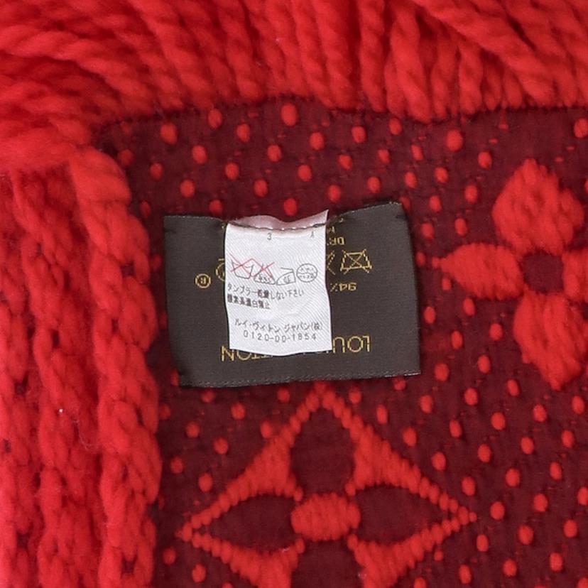 LV ルイヴィトン/LV エンシャルブロゴマニアレッドマフラー//ABランク/18