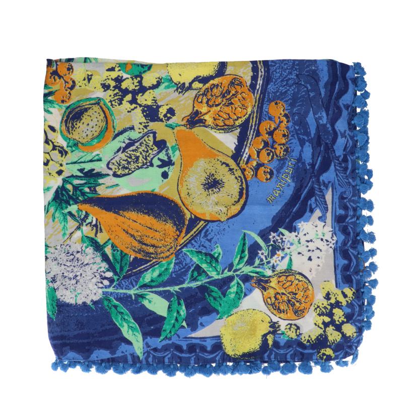 manipuri マニプリ/ウール×シルク大判フリンジストール//Aランク/76