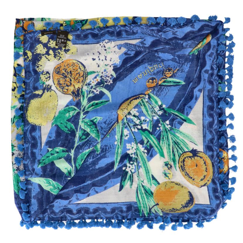 manipuri マニプリ/ウール×シルク大判フリンジストール//Aランク/76