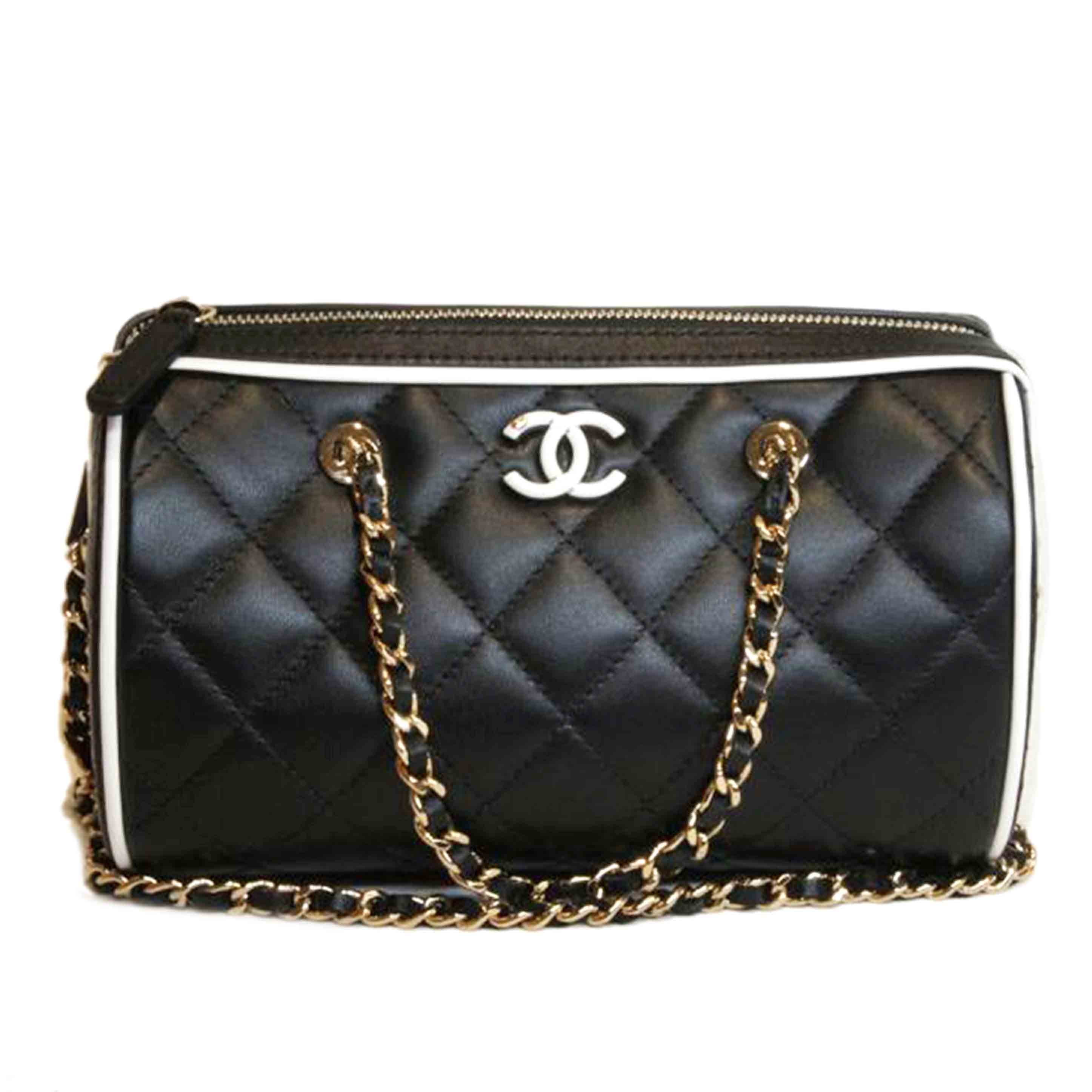 CHANEL シャネル/ラムスキンミニチェーンドラムボストンバッグ2WAYバイカラー/AP4515//NAL*****/SAランク/92