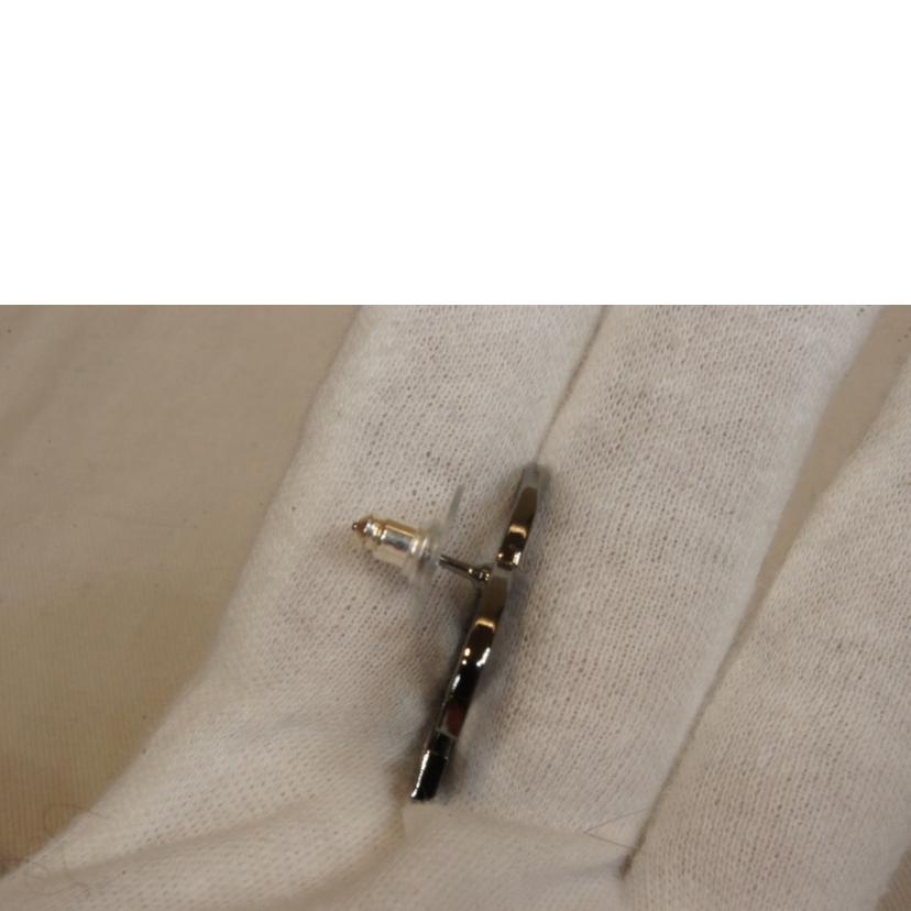 CHANEL シャネル/ココマークラインストーンパンチングシルバーピアス//B24K/Aランク/92