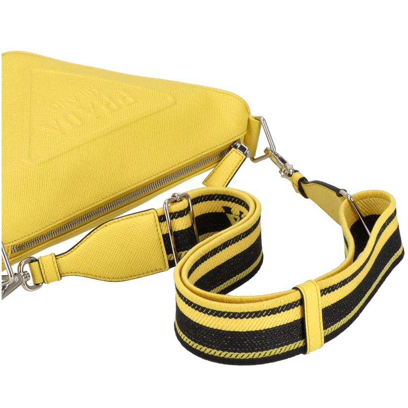 PRADA プラダ/トライアングルショルダーサフィアーノレザーイエロー/2VH155//Aランク/93