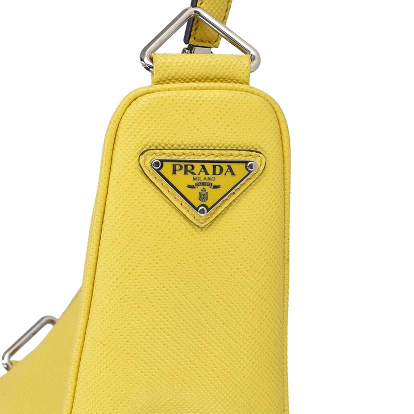 PRADA プラダ/トライアングルショルダーサフィアーノレザーイエロー/2VH155//Aランク/93