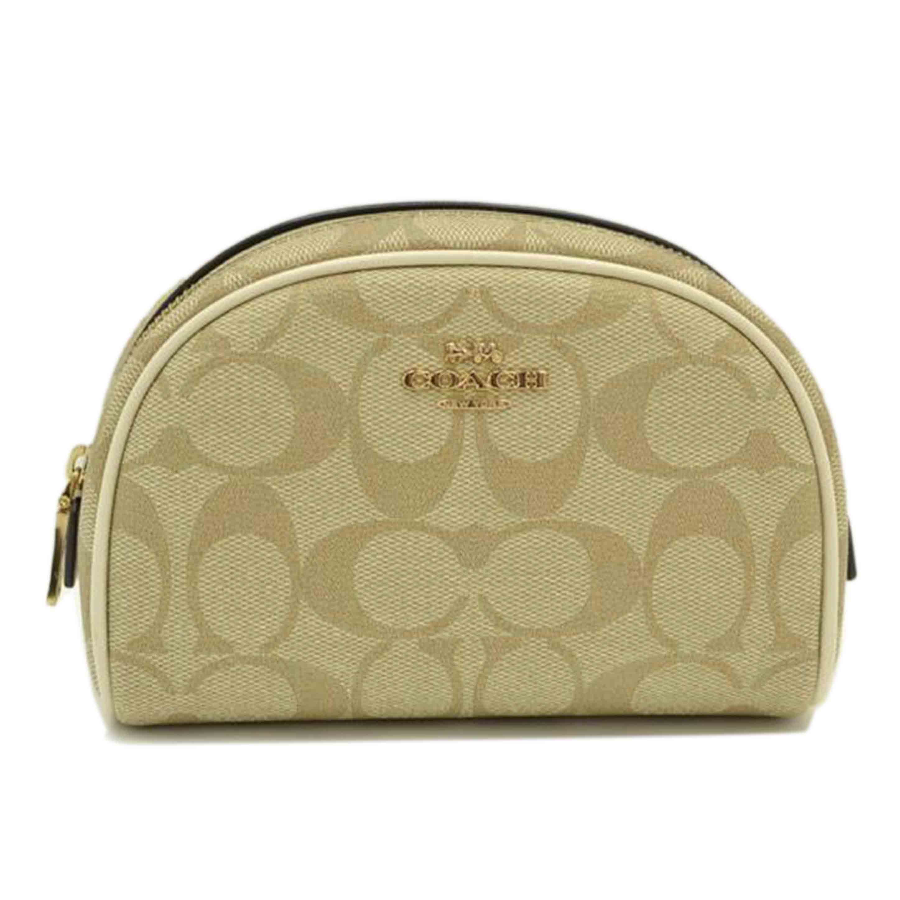 COACH/シグネチャーコスメポーチ/ライトベージュ/CA825//B22**/Aランク/75