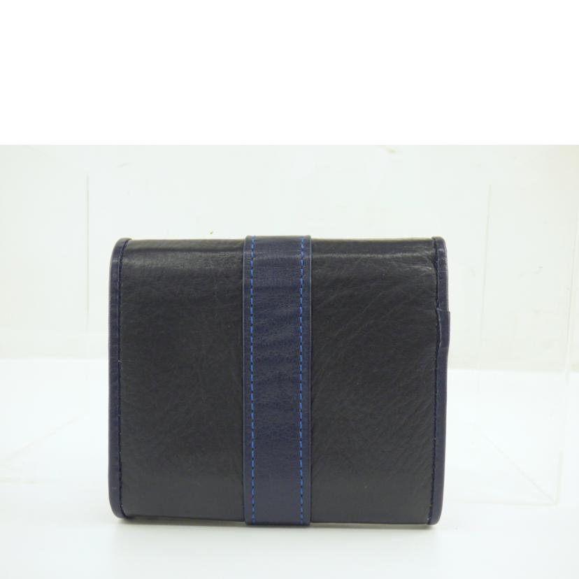 北海道鞄/鹿革折財布//Aランク/64