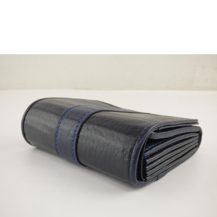 北海道鞄/鹿革折財布//Aランク/64