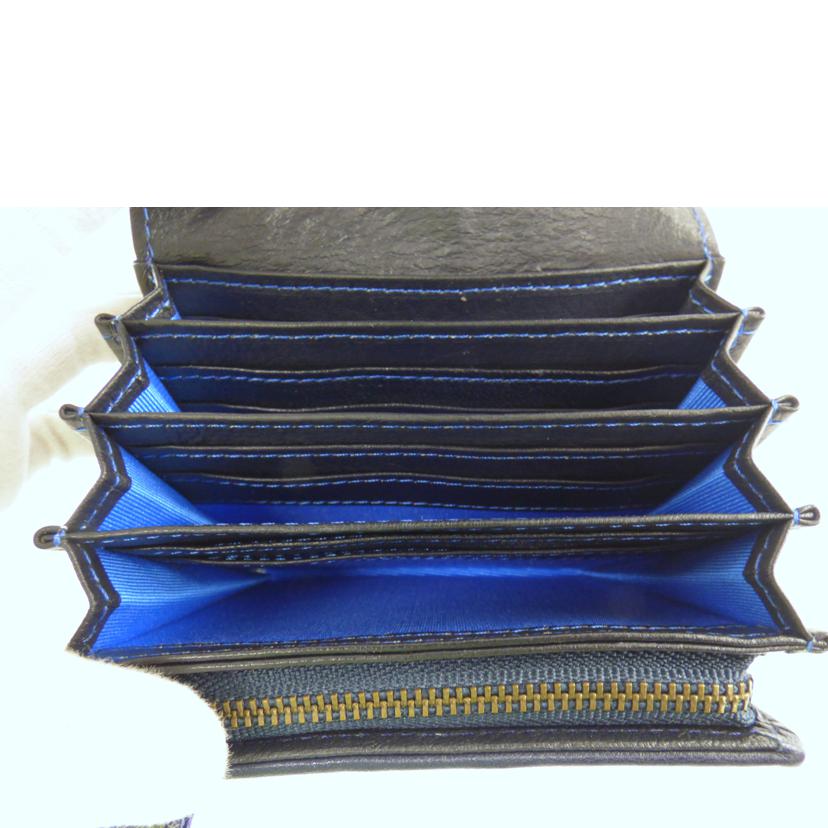 北海道鞄/鹿革折財布//Aランク/64