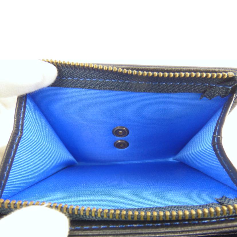 北海道鞄/鹿革折財布//Aランク/64