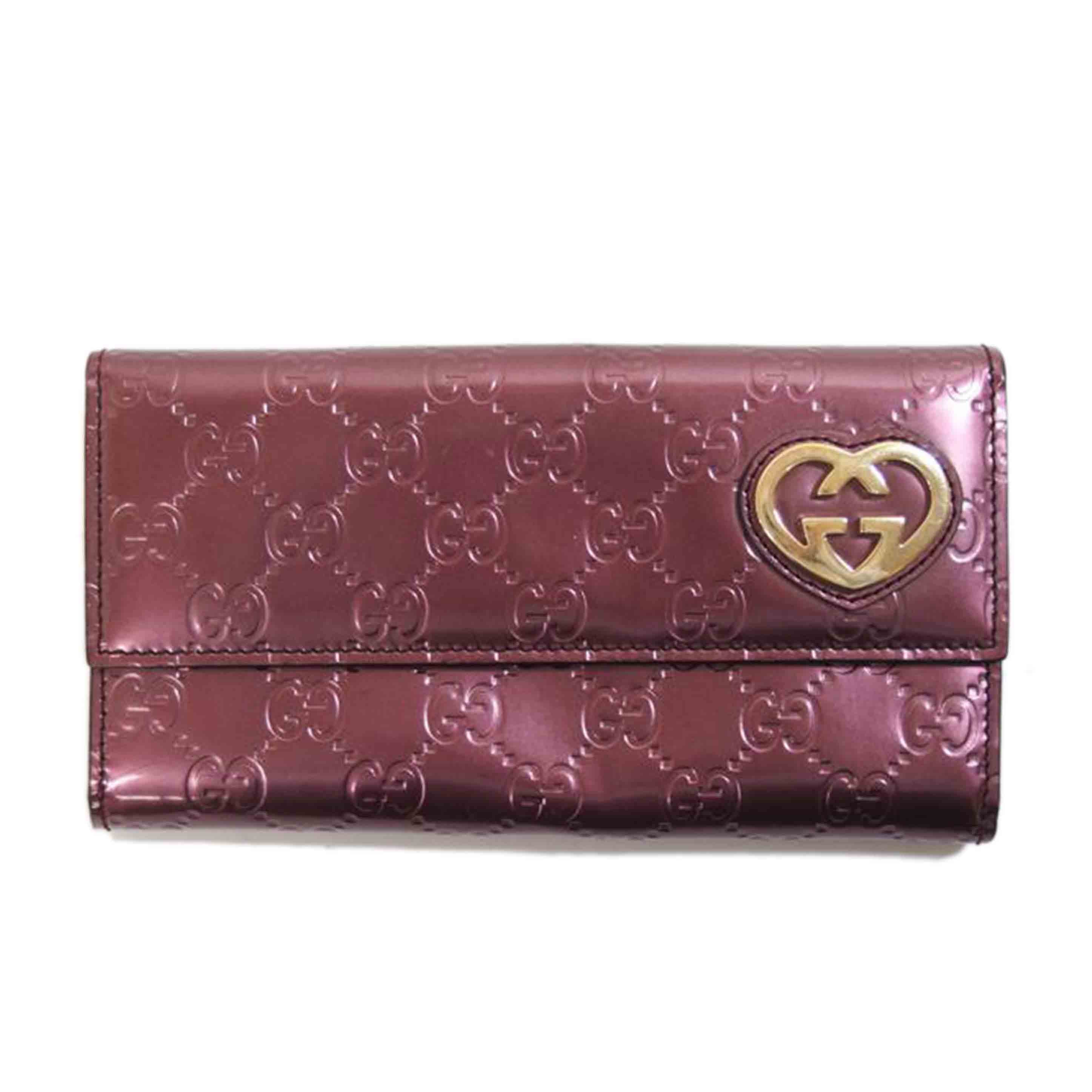 GUCCI グッチ/ラブリーハートシマレザー長財布/25186//277*/Bランク/71
