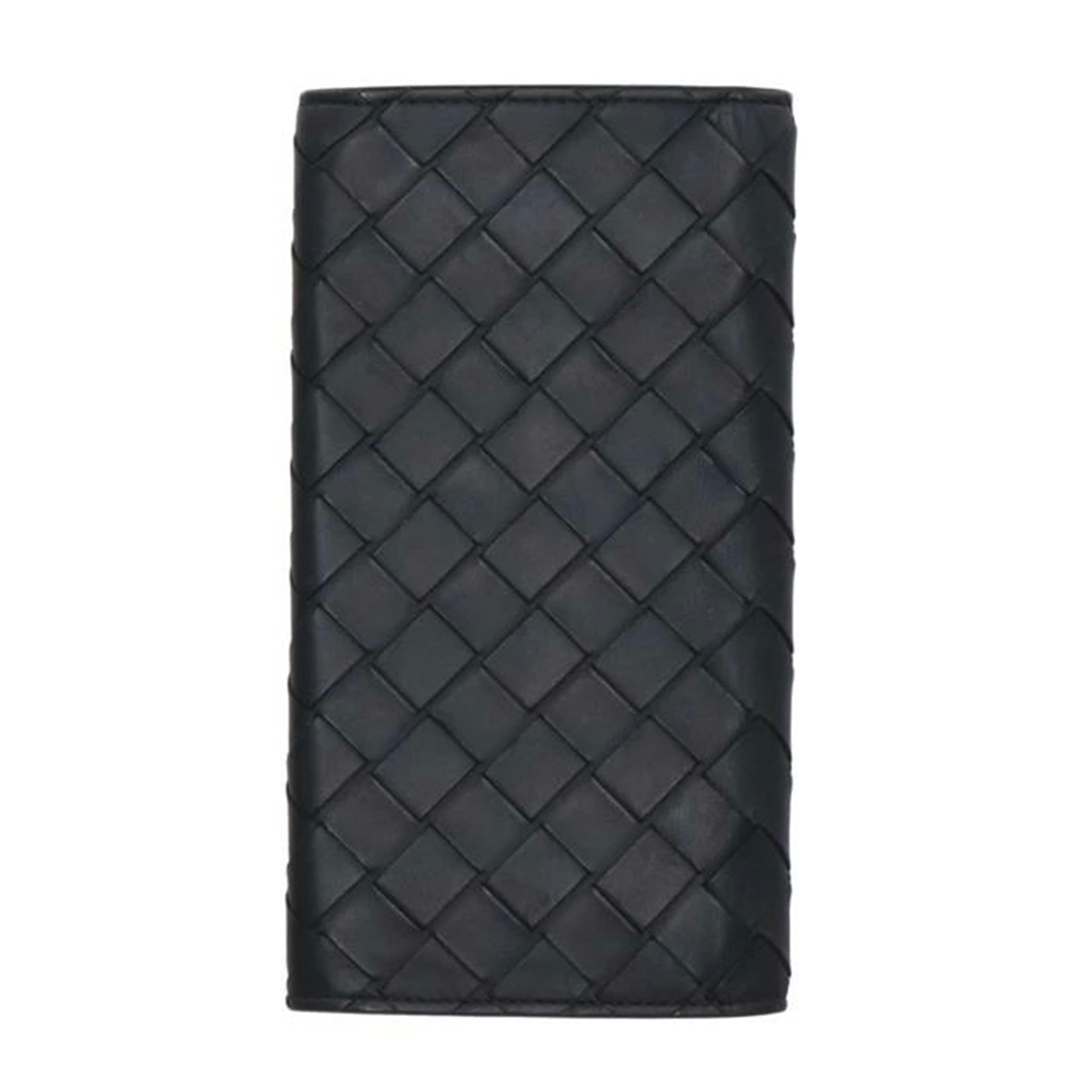 BOTTEGA VENETA ボッテガヴェネタ/イントレチャート長財布/ブラック×グリーン//Aランク/75