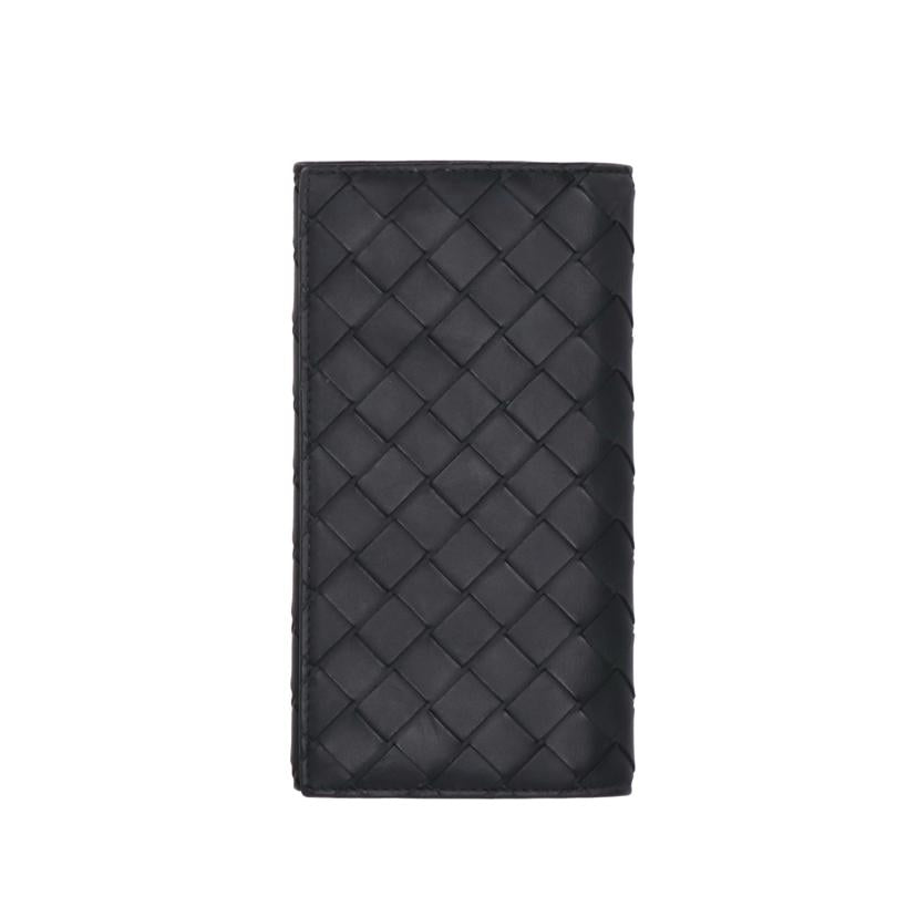 BOTTEGA VENETA ボッテガヴェネタ/イントレチャート長財布/ブラック×グリーン//Aランク/75