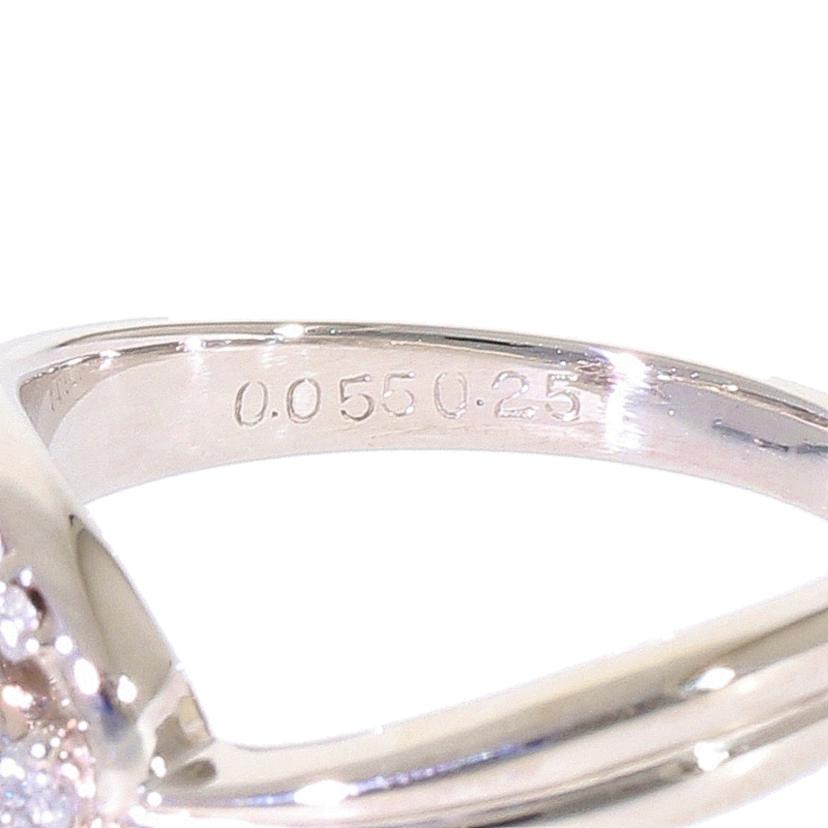 /◎ Pt900ピンクダイヤリング0.055/0.25ct ソ//Aランク/59
