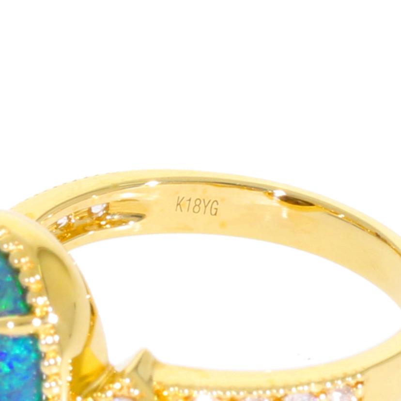 /◎ K18ブラックオーパールダイヤリング1.68/D0.23ct//Aランク/59