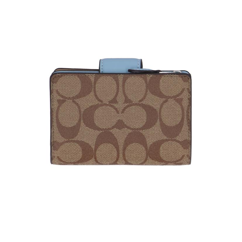 COACH コーチ/PVCシグネチャー/L字ジップコンパクトウォレット/C0082//C22**/Aランク/18