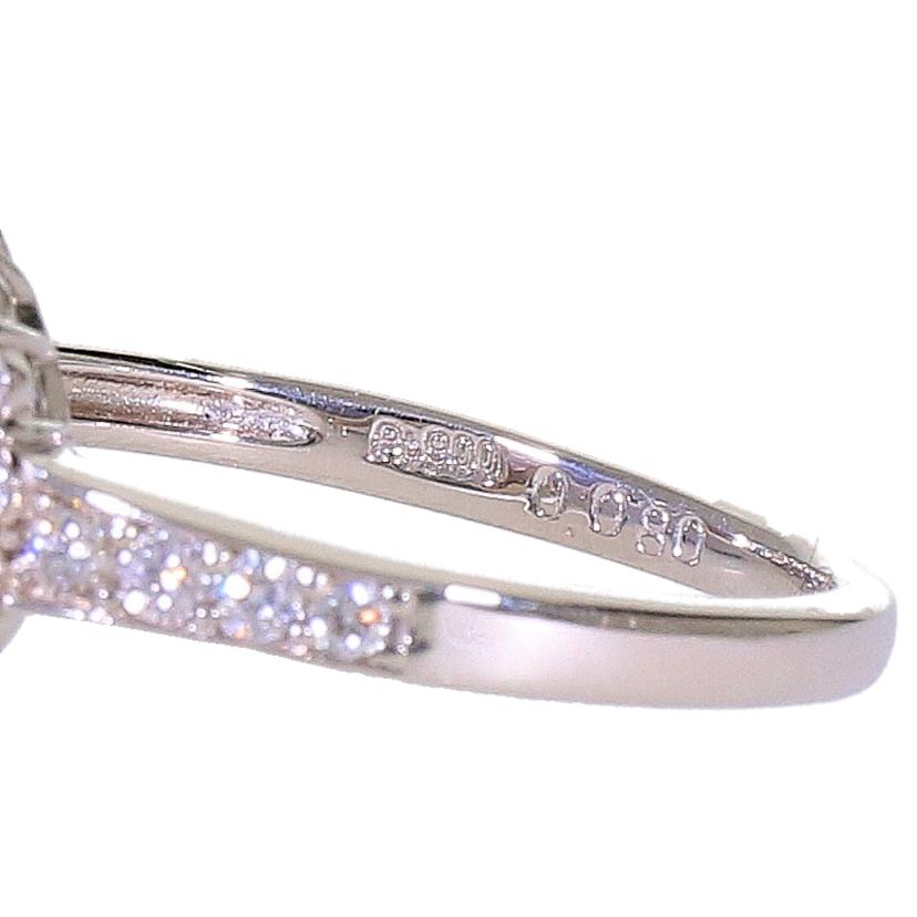 /◎Pt900ピンクダイヤリング0.080/0.36ct ソ//Aランク/59