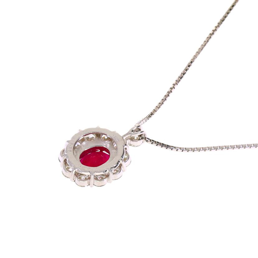 /◎Pt850/900ルビーダイヤネックレス2.35/D1.43ct ソ//Aランク/59