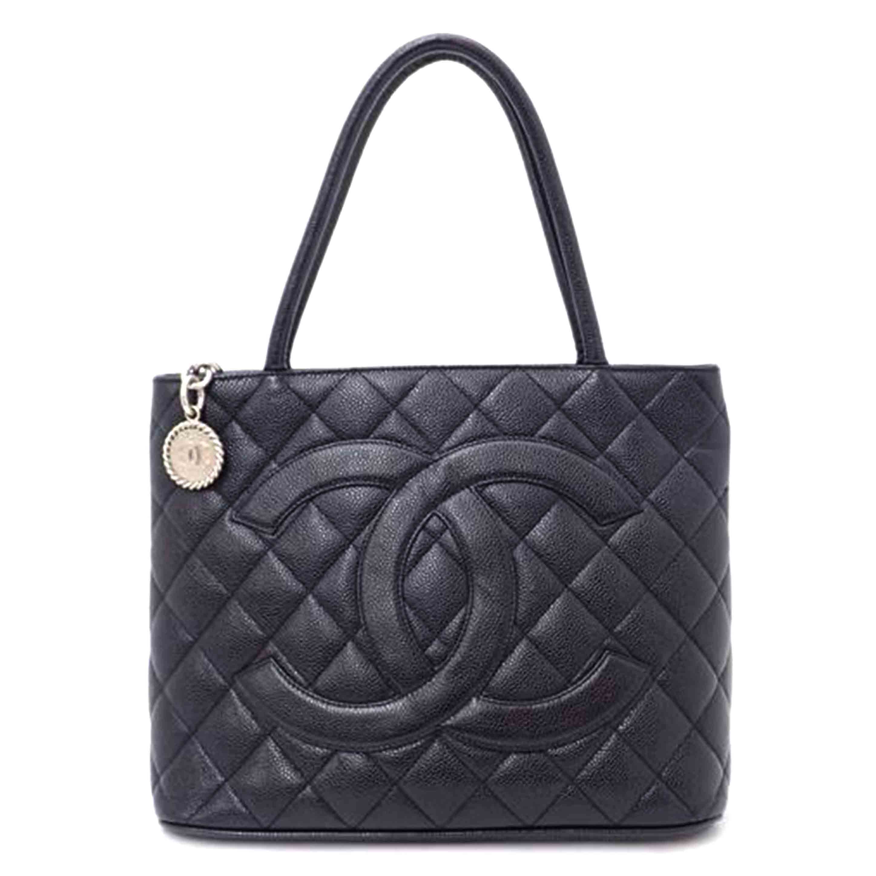 CHANEL シャネル/キャビアスキン復刻トート/ブラック/A01804//638****/Aランク/69
