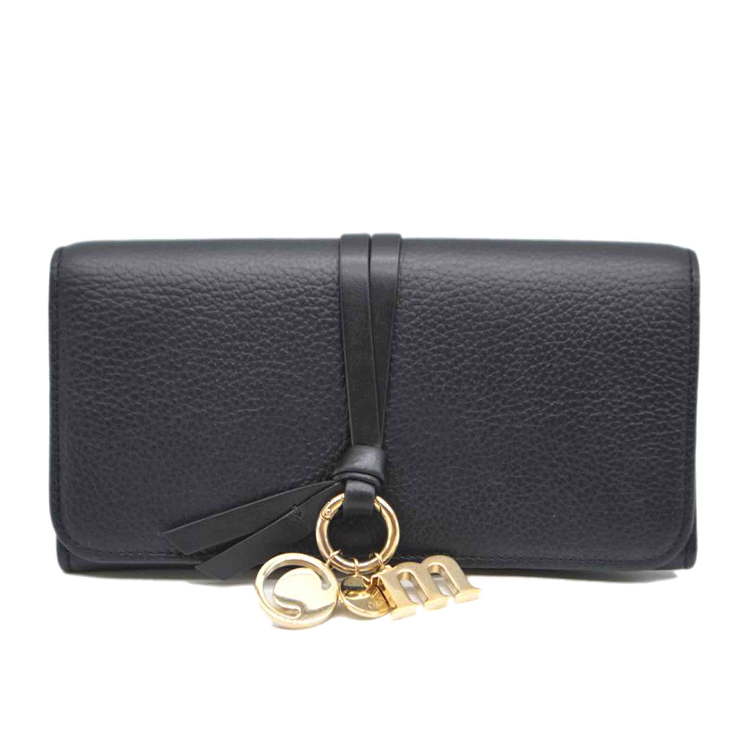 Chlo クロエ/アルファベットフラップレザー長財布/ノワール/CHC21WP942 F57 001//04-21-60-65/ABランク/89