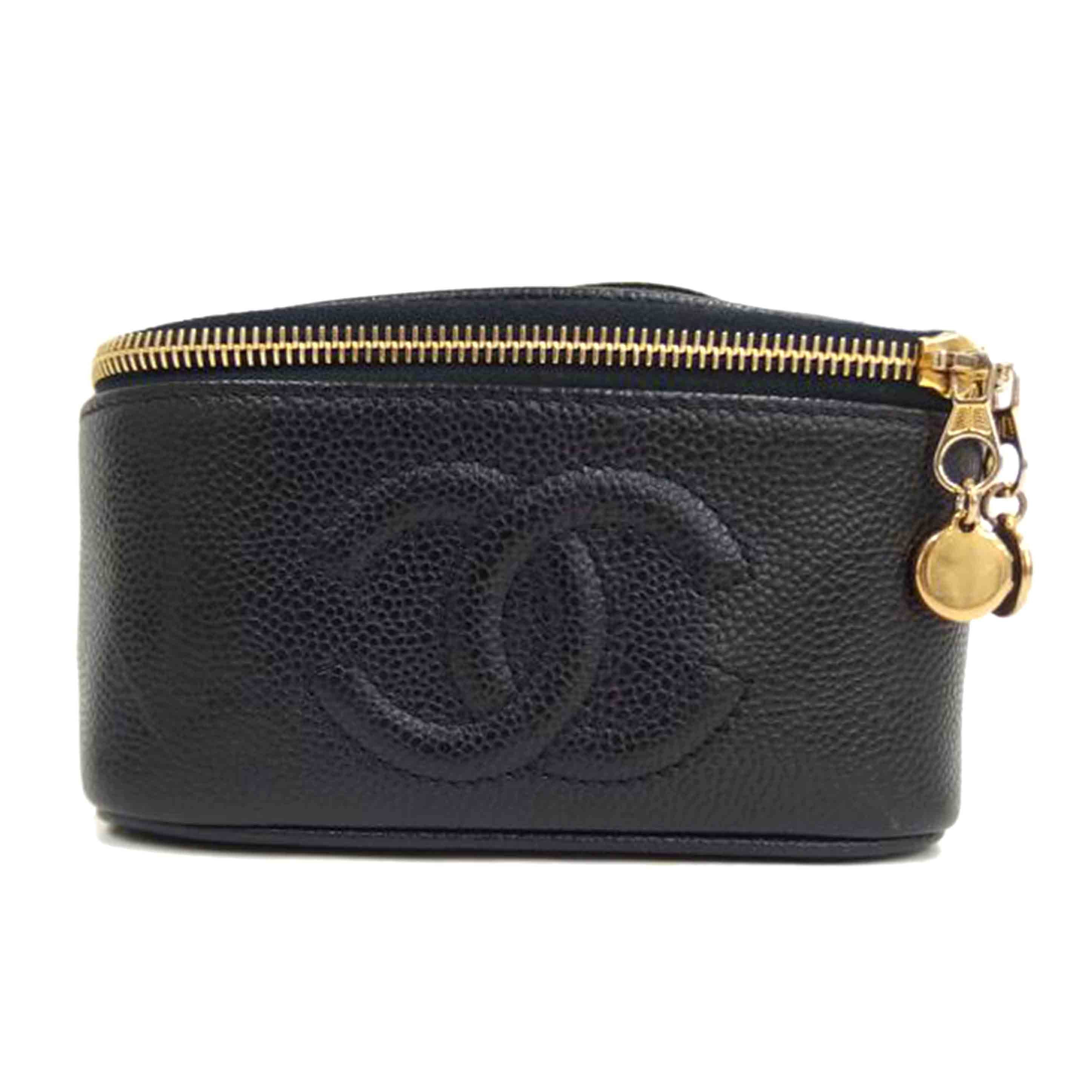 CHANEL シャネル/横型バニティ/キャビアスキン/ブラック//456****/ABランク/82