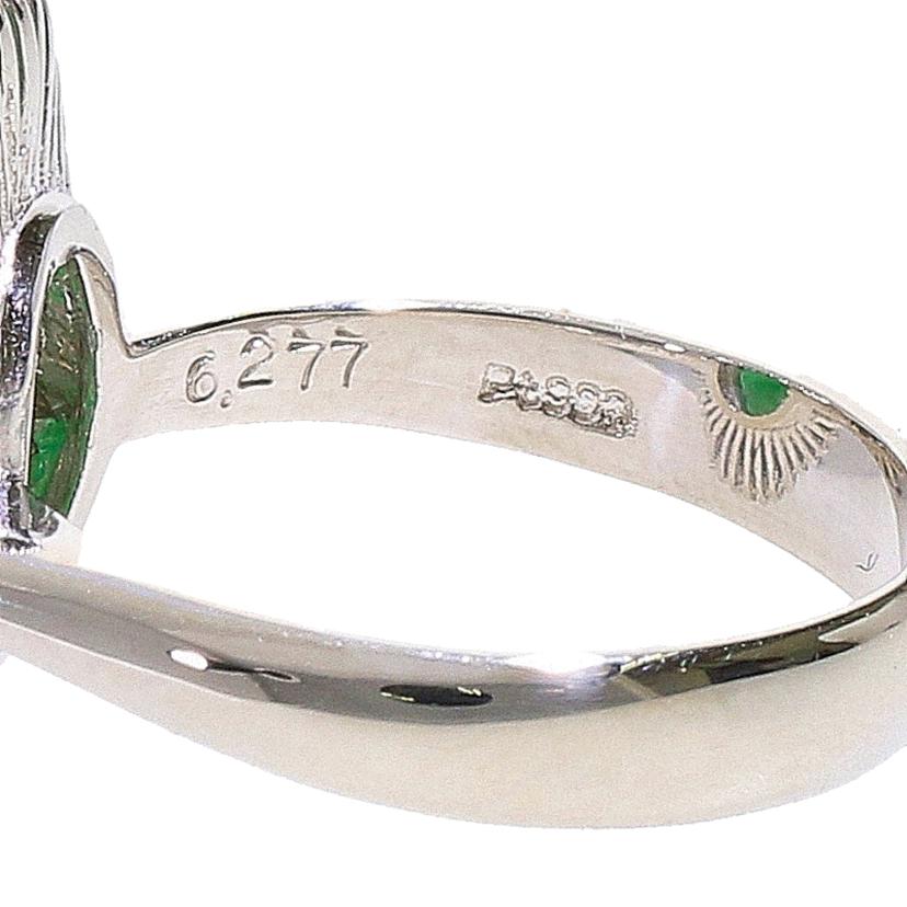 / Pt900翡翠ダイヤリング6.277/D0.562ct ソ//Aランク/75