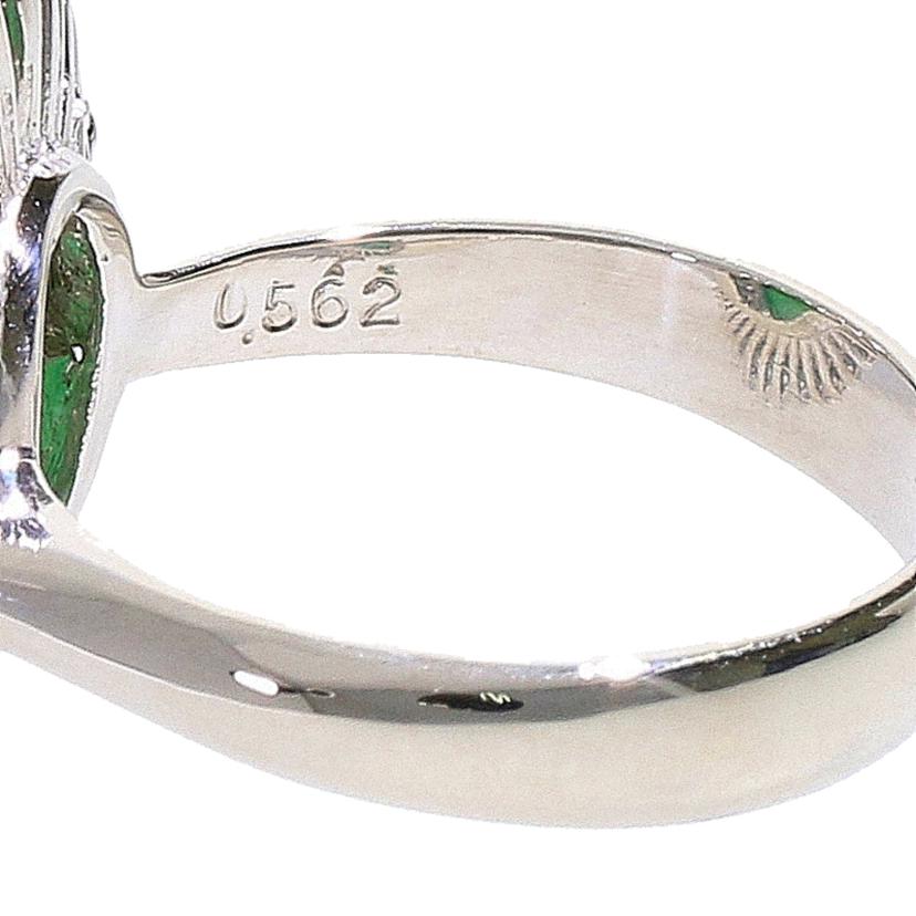 / Pt900翡翠ダイヤリング6.277/D0.562ct ソ//Aランク/75