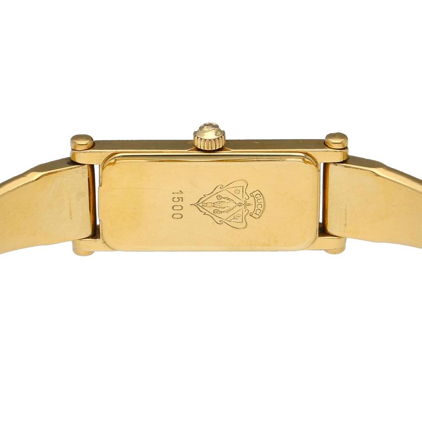 GUCCI グッチ/スクエアバングルウォッチ/ゴールド文字盤/クォーツ/1500//017****/Bランク/18