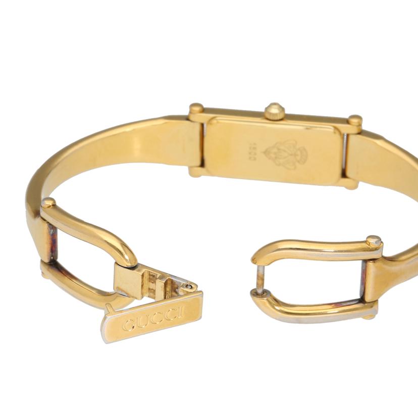 GUCCI グッチ/スクエアバングルウォッチ/ゴールド文字盤/クォーツ/1500//017****/Bランク/18