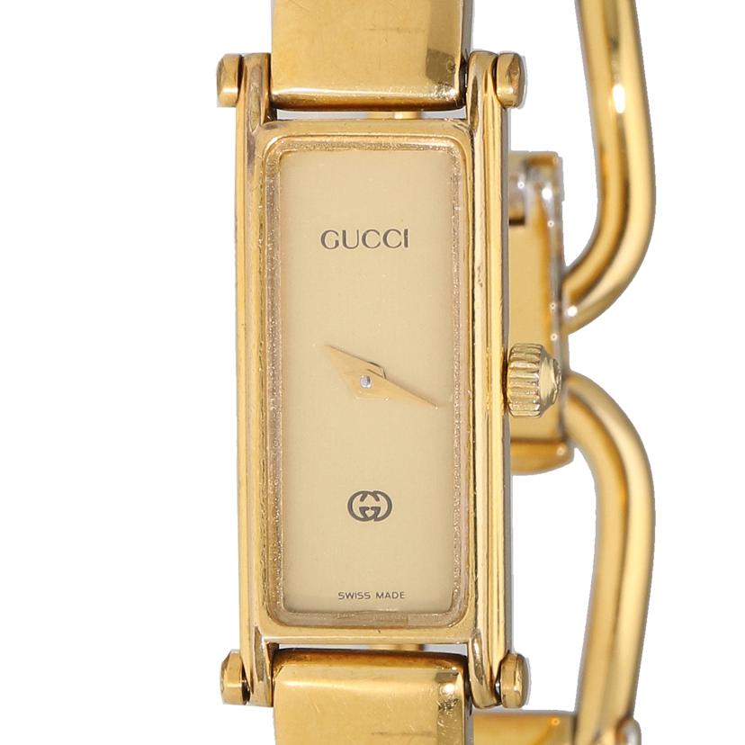 GUCCI グッチ/スクエアバングルウォッチ/ゴールド文字盤/クォーツ/1500//017****/Bランク/18