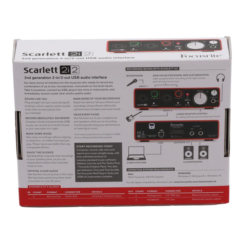 Focusrite フォーカスライト/オーディインターフェイス/Scarlett 2i2 2nd Gen//v467080195900/Sランク/25