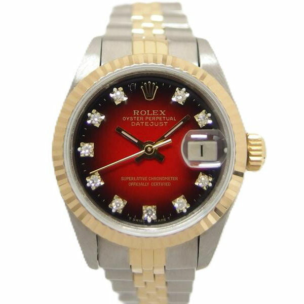 ROLEX ロレックス/デイトジャスト・10Pダイヤ/レッドグラデーション/自動巻き/69173G//965****/Aランク/18