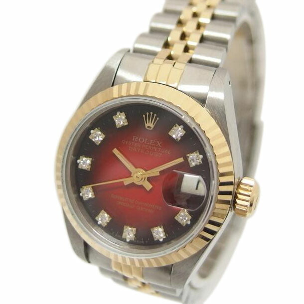 ROLEX ロレックス/デイトジャスト・10Pダイヤ/レッドグラデーション/自動巻き/69173G//965****/Aランク/18