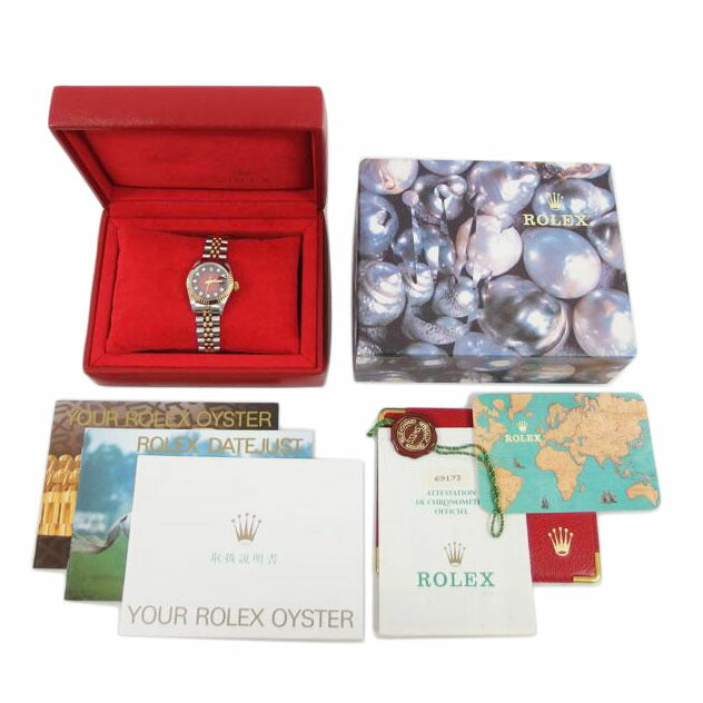 ROLEX ロレックス/デイトジャスト・10Pダイヤ/レッドグラデーション/自動巻き/69173G//965****/Aランク/18