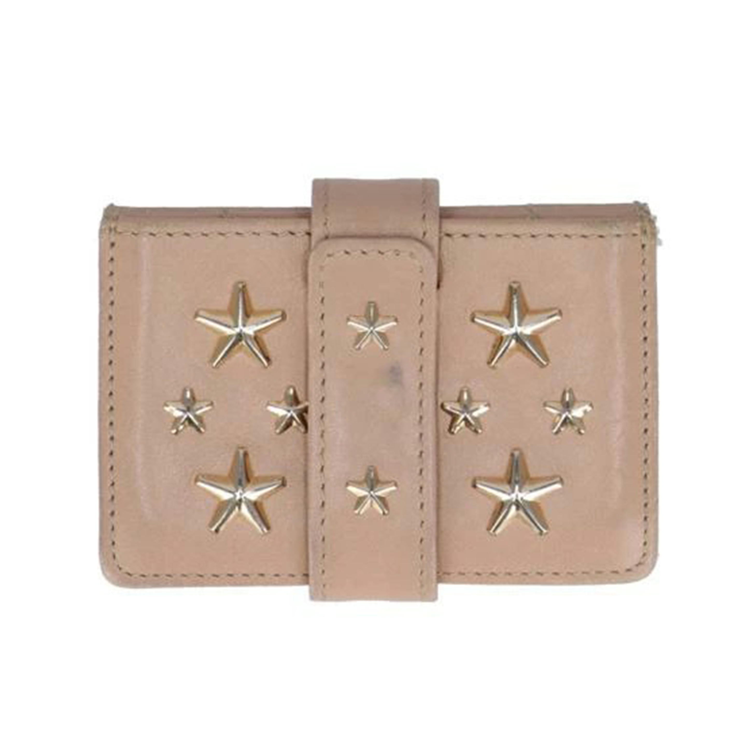 JIMMY CHOO ジミーチュウ/スタースタッズ/レザーカードケース/ベージュピンク//ABランク/18