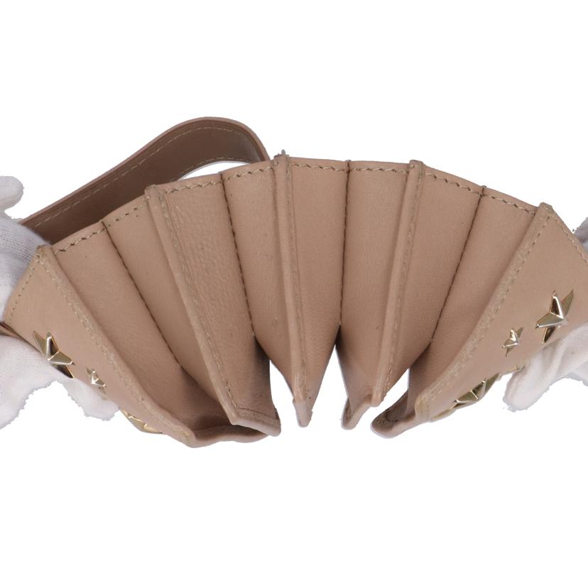 JIMMY CHOO ジミーチュウ/スタースタッズ/レザーカードケース/ベージュピンク//ABランク/18