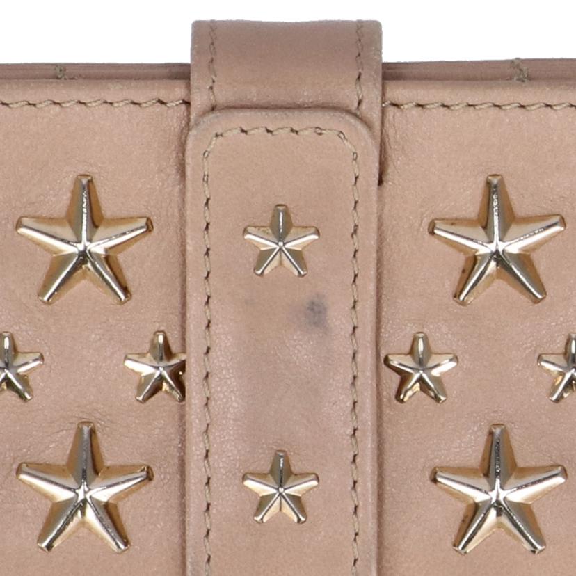 JIMMY CHOO ジミーチュウ/スタースタッズ/レザーカードケース/ベージュピンク//ABランク/18