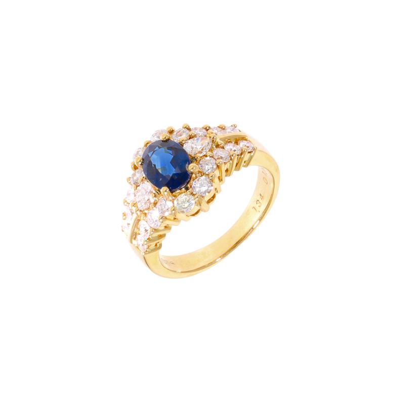 /◎K18サファイアダイヤリング1.34/D1.19ct//Aランク/59