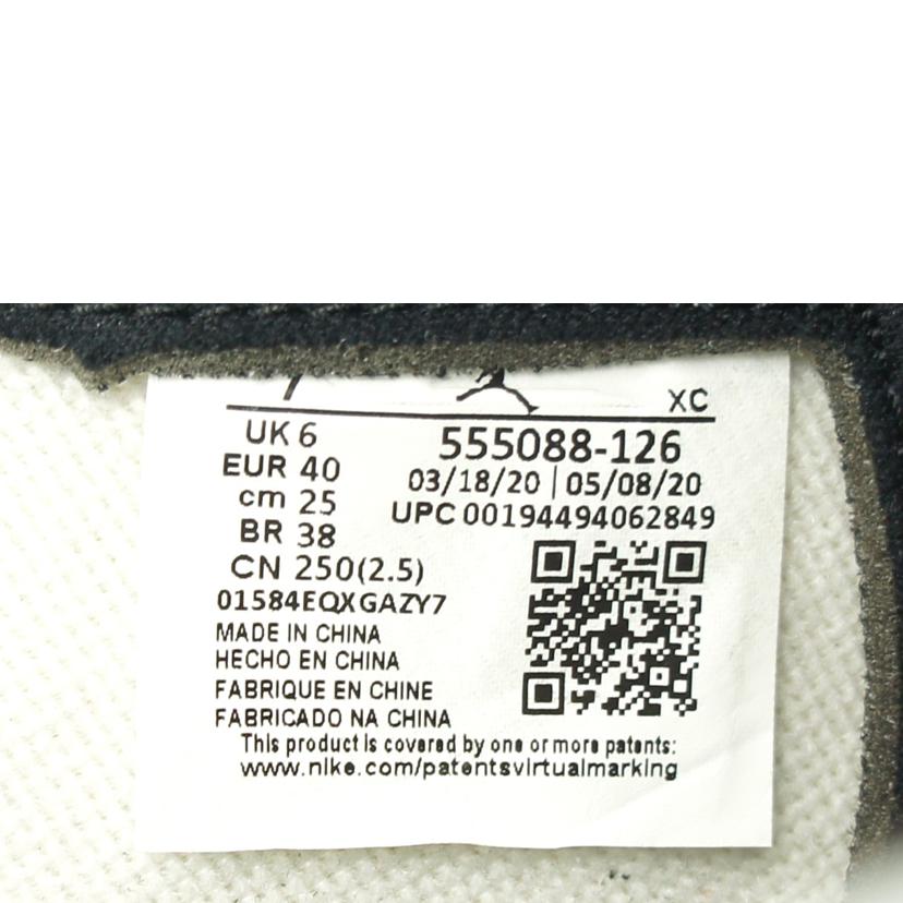 NIKE ナイキ/エアジョーダン1ハイOGホワイト/ブラック/ライトスモークグレー/555088-126//サイズ:25cm/Aランク/75