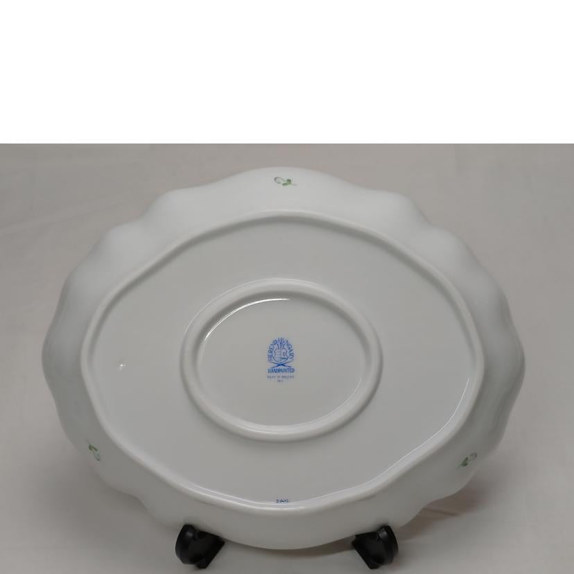 HEREND ヘレンド/アポニーグリーン オーバルプレート 小皿x2枚//ABランク/52