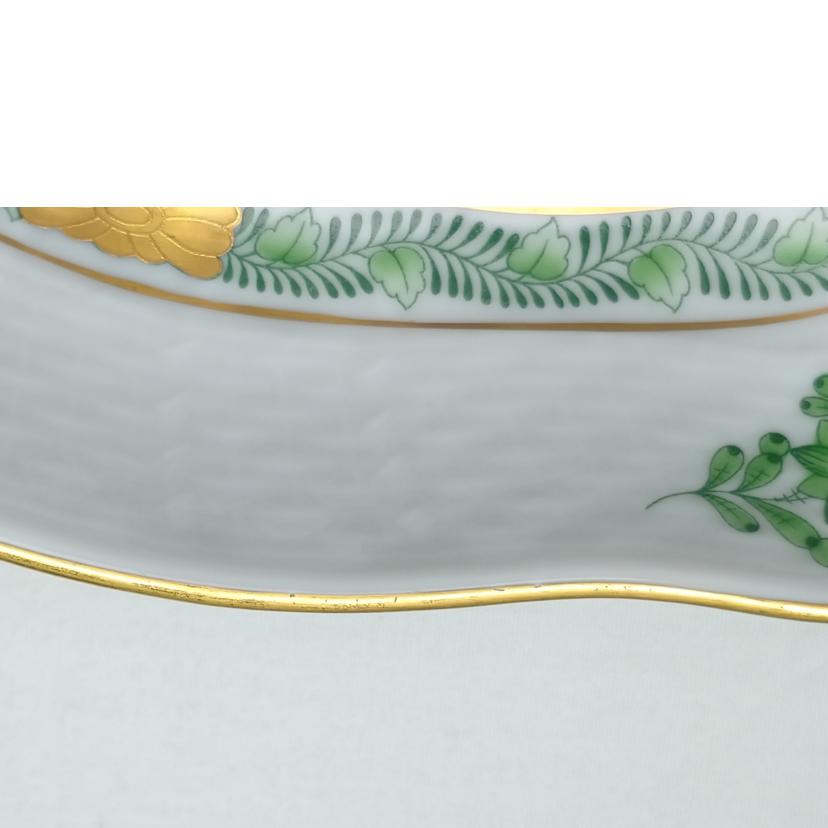 HEREND ヘレンド/アポニーグリーン オーバルプレート 小皿x2枚//ABランク/52