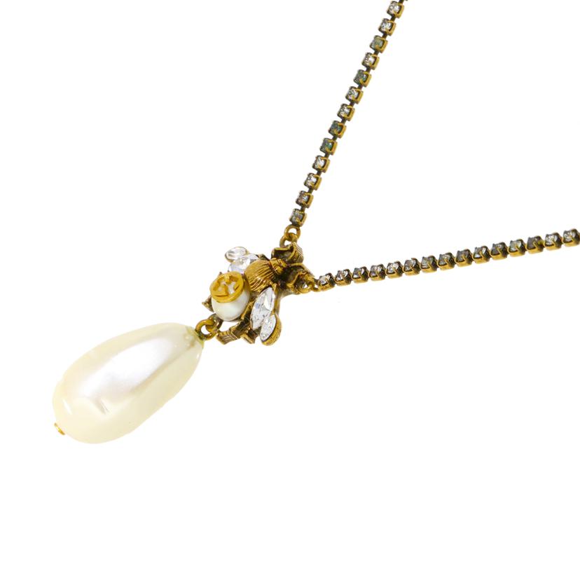 GUCCI グッチ/bee/フェイクパールラインストーンネックレス/サイズ:40cm//1313AR/ABランク/91