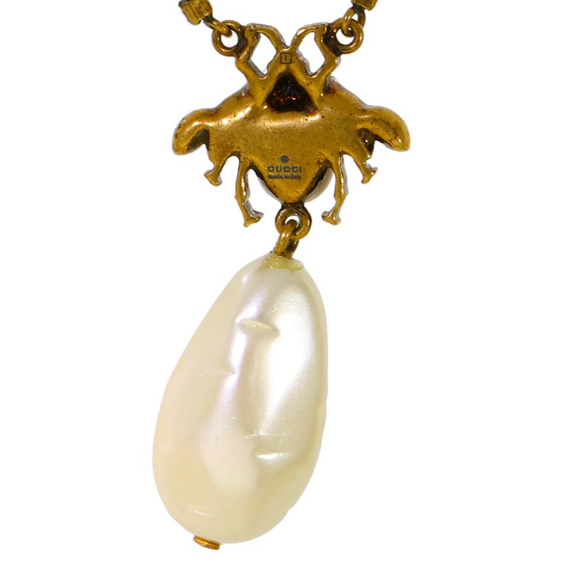 GUCCI グッチ/bee/フェイクパールラインストーンネックレス/サイズ:40cm//1313AR/ABランク/91