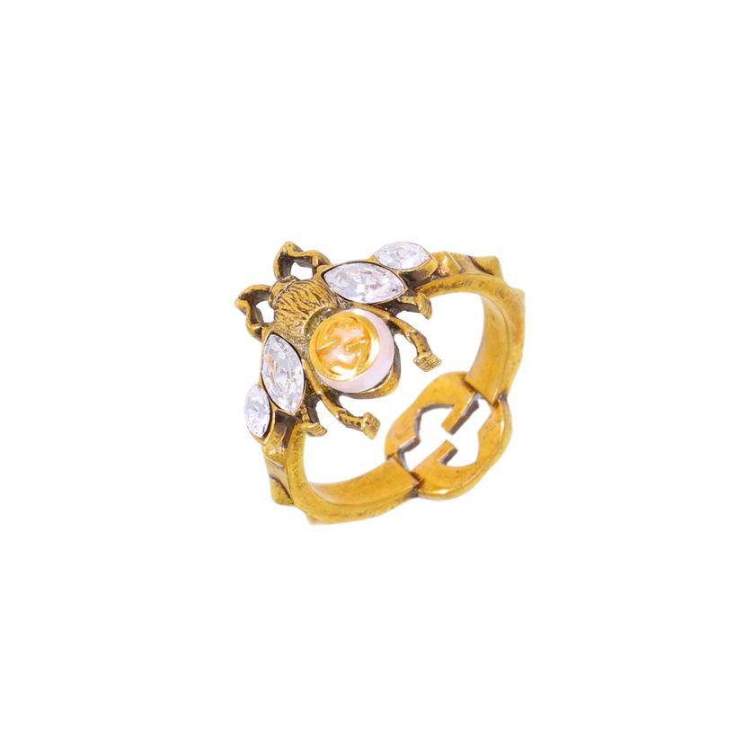 GUCCI グッチ/インターロッキングG/beeフェイクパールリング/サイズ:20//1830FI/ABランク/91