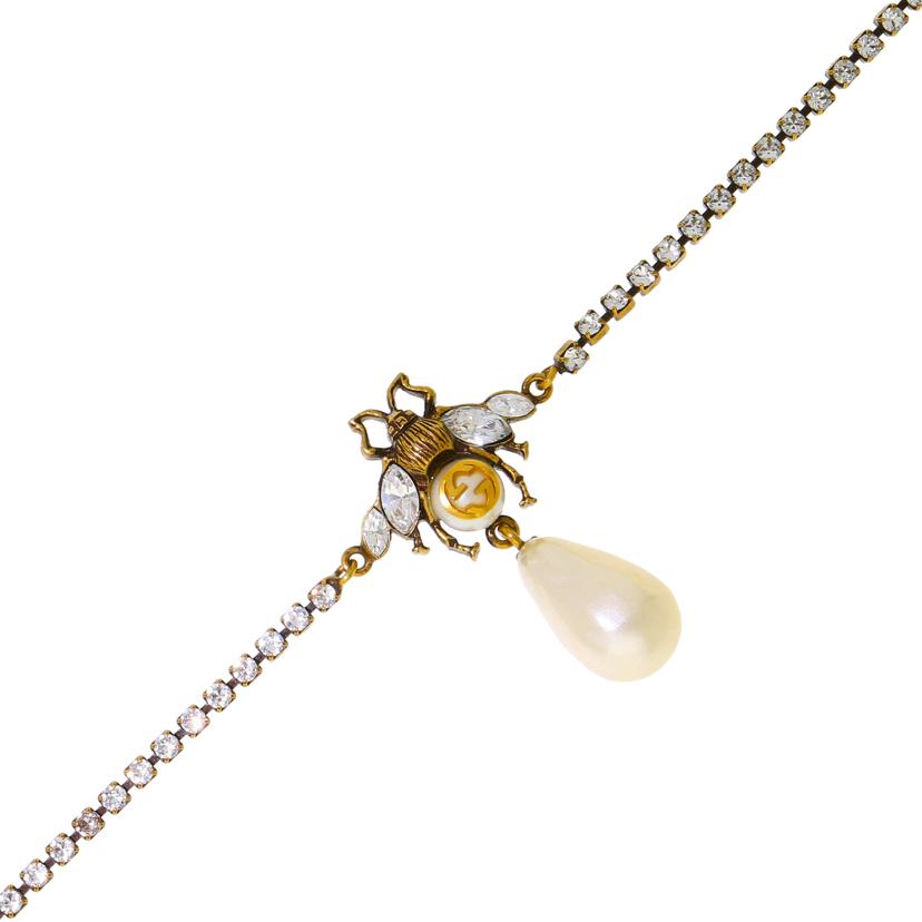 GUCCI グッチ/インターロッキングG/bee フェイクパールブレス/サイズ:15-18//1830FI/ABランク/91