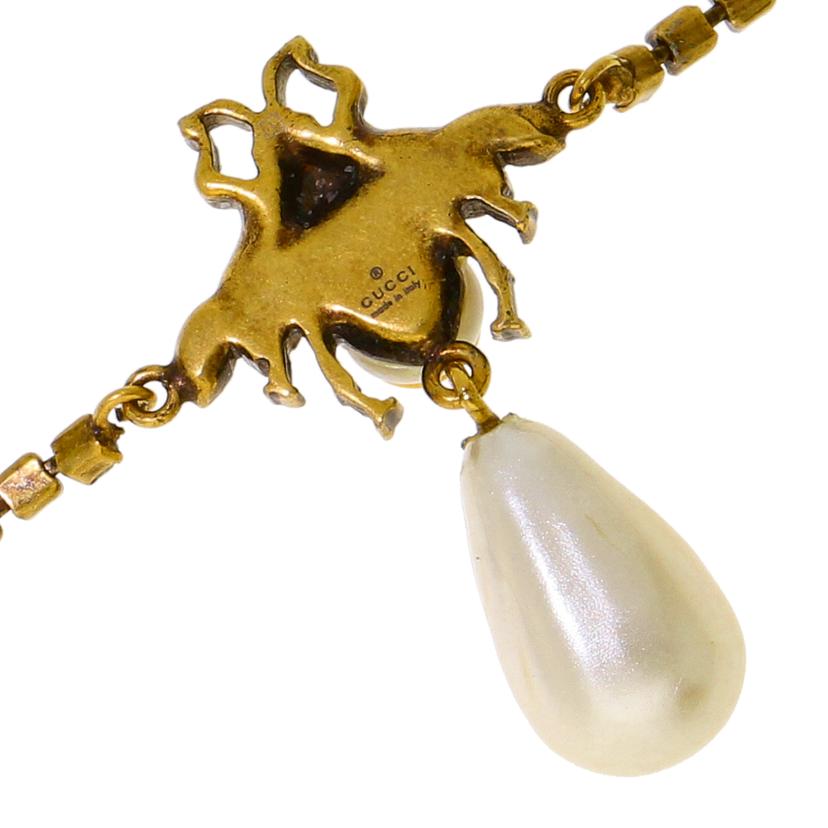 GUCCI グッチ/インターロッキングG/bee フェイクパールブレス/サイズ:15-18//1830FI/ABランク/91