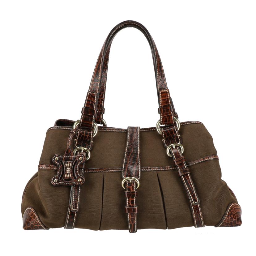 CELINE セリーヌ/マカダムチャームハンドバッグ/ブラウン//ABランク/75