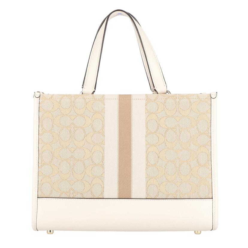 COACH コーチ/デンプシーキャリーオールシグネチャージャガードストライプ/白/CQ877//M23**/Aランク/75